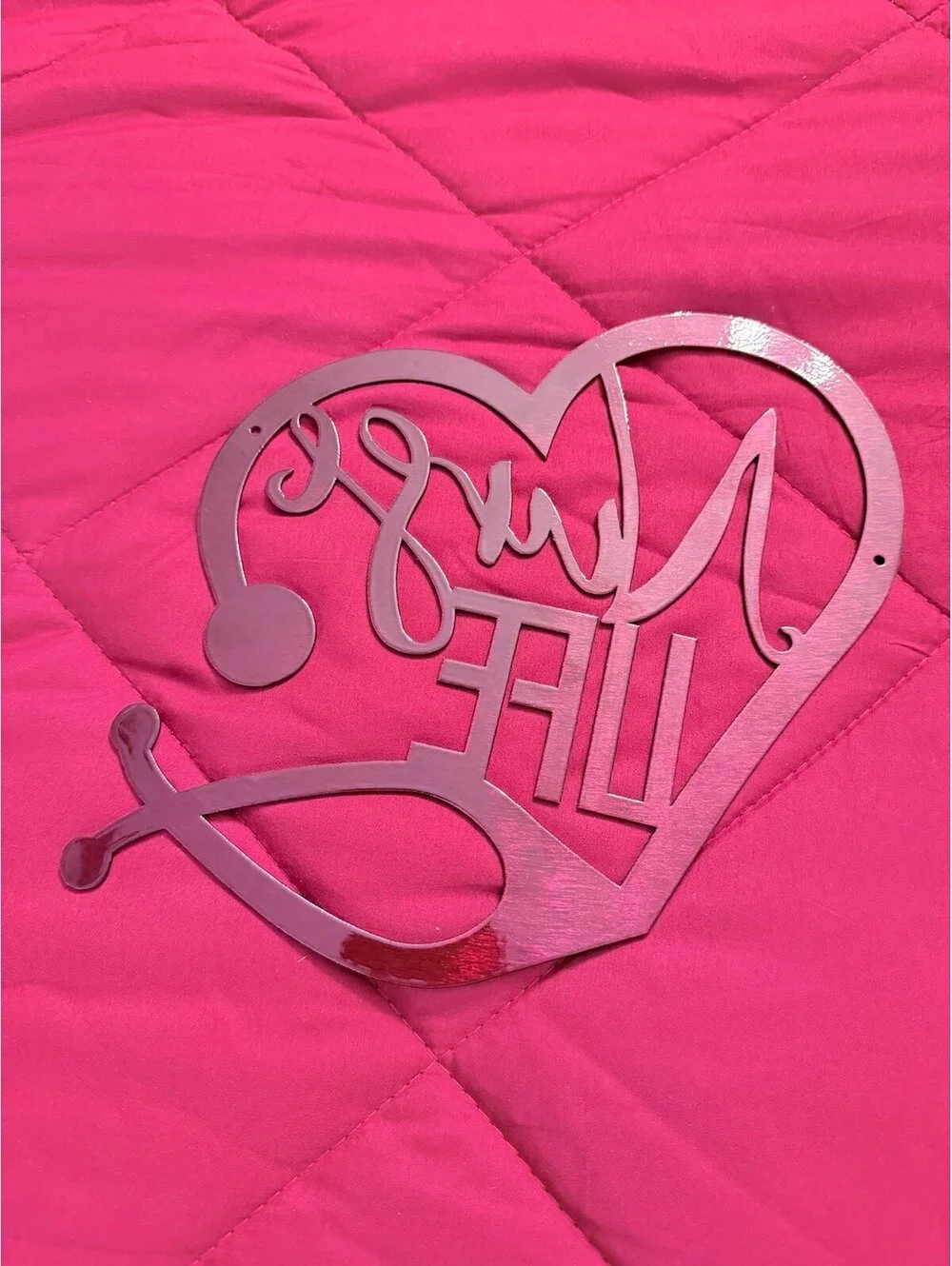 Nurse Life Metal Wall Decor – Heart Stethoscope Sign – Nurse Gift